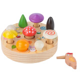 儿童益智拔萝卜游戏1-2-3周半宝宝大小配对认知玩具手眼协调训练 采蘑菇捉虫游戏（啄木鸟捉虫+蘑菇形状配对+蘑菇换装