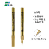 仲林（Nakabayashi）油漆笔速干防水不褪色签字记号笔 涂鸦笔 高光笔绘画 1.2mm 金色 MSR551N-T36