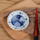 光峰日式陶瓷盘碟子日本进口原装蓝凛堂釉下彩餐具 梅祥瑞小号碟4.7英寸 1个 4.7cm