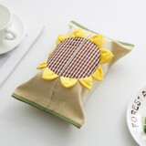 欣伊卡通纸巾盒 布艺餐厅车用创意抽纸套 客厅卫生间纸抽盒套包 向日葵
