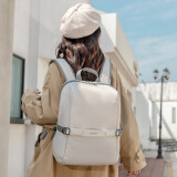 泰格奴电脑背包15.6吋女生旅游双肩包学生书包通勤苹果联想华为笔记本包 白色 可放11-16寸电脑