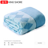 金号（KINGSHORE） 金号纯棉毛巾被空调毯盖毯/夏被全棉无捻提缎割绒巾被 礼盒包装 绿色 210*163cm