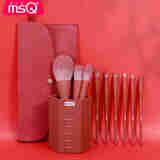 魅丝蔻（MSQ）9支时蓝元气森林化妆刷初学者化妆套刷腮红散粉眼影刷子美妆工具 9支绯红化妆刷+包+桶款