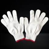 鸿兴邦安 劳保手套 应急救援车辆维护维修玻璃水救援手套白色红边12双450G 耐磨尼龙手套1双装 12双起订