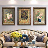 欧式美式客厅装饰画玄关画客厅沙发背景墙餐厅壁画 一套三幅价格 63*80