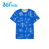 361°男童装短袖T恤夏季新款中大童小学生透气儿童休闲上衣潮 波仕蓝 140