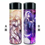 卡依欣动漫水杯 Fate黑贞德动保温杯 saber冲田总司带茶隔滤网学生杯子 FATE-1 平头盖 350ML 内胆304钢