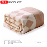 金号（KINGSHORE） 金号纯棉毛巾被空调毯盖毯/夏被全棉无捻提缎割绒巾被 礼盒包装 棕色 210*163cm