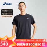 亚瑟士ASICS男子透气舒适运动T恤 黑色2XL