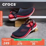 crocs卡骆驰洞洞鞋男女拖鞋轻便耐磨休闲鞋LiteRide闪电鞋|206708 黑色/石板灰-0DD 41/42(260mm)