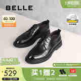 百丽职场通勤商务皮鞋男2025春新牛皮经典正装鞋8QC01AM5 黑色 43 (265mm)