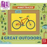 预售 轨道书 探索自然 Make Tracks Great Outdoors 英文原版 儿童纸板书 亲子互动玩具书 进口童书 新奇书籍 探索自然