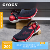 crocs卡骆驰洞洞鞋男女拖鞋轻便耐磨休闲鞋LiteRide闪电鞋|206708 黑色/石板灰-0DD 41/42(260mm)