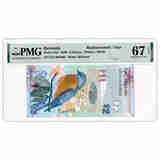 美洲-全新UNC 百慕大纸币 2009年 外国钱币收藏套装 仅供收藏 2元PMGH67分 编号：Z2005980