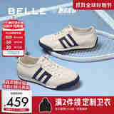 百丽小轻甘2.0-虎牙头休闲阿甘鞋男新款德训运动鞋L1043BM5 米白/蓝色 39 (245mm)