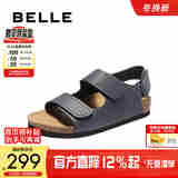 百丽舒适休闲凉鞋男2025新款夏季魔术贴勃肯鞋户外沙滩鞋B3733BL5 深蓝 43 (265mm)