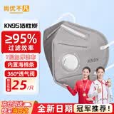 尚优不凡活性炭口罩 n95防粉尘工业防尘口罩KN95口罩带呼吸阀活性炭加厚独立包装【7层】KN95耳戴有阀-25只