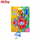 Nuby婴幼儿硅胶牙胶链防掉链 红色 1只装