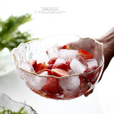 瓷秀源金边透明玻璃沙拉碗单个可爱水果盘大碗创意个性家用甜品日式餐具 大号沙拉碗（透明描金）