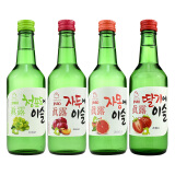 韩国进口真露果味烧酒 西柚 青葡萄 草莓 李子 各1瓶
