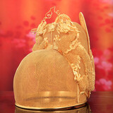 银阔 蟠龙工艺 高档礼品 收藏品银镀金 足银摆件 金银器  金翼善冠