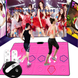 酷舞跳舞毯双人HDMI跳舞机家用体感游戏机垫电玩成人儿童运动跑步毯 PU玫红+体感游戏+切水果