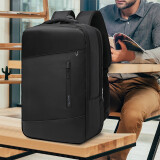 Likros多功能背包男女士商务双肩包高端大容量出差行李旅行笔记本电脑包 黑色单层电脑包（无扩展层）