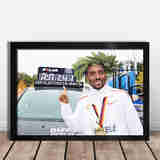 狼天影贝克勒海报埃塞俄比亚男子中长跑运动员装饰画田径马拉松贴纸定制 01 40*60cm（框+画）