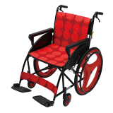 中进轮椅JINMED折叠轻便老人大轮手推车超轻航钛铝合金便携式老年人残疾人轮椅车带餐桌板医院小V共享 ZA-101红色圆点
