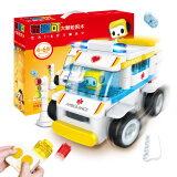 布鲁可 大颗粒积木车拼装百变布鲁克小队搭建男孩女孩3-5岁玩具车礼物 救护车【遥控版】
