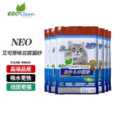 天净（NEOCLEAN）艾可猫砂 豆腐植物猫沙 结团可冲厕所6L/2.8kg 6包【原味】