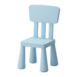 儿童桌椅组合塑料 宝宝学习吃饭桌加厚玩具桌子椅子 幼儿园卡通圆桌板凳小凳子 淡蓝方椅子