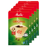 德国Melitta美乐家咖啡滤纸包 原木原装进口 手冲滴漏美式咖啡机咖啡壶过滤纸 200片5盒 100醇香40片X5盒（1至2杯）