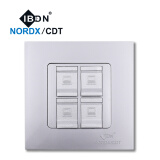 IBDN网络面板单双三四口 86模块插座信息面板(含模块) 银色四口+网络模块