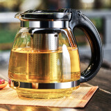 紫丁香 玻璃茶壶 耐热玻璃大容量茶吧机水壶通用壶 304不锈钢滤网泡茶器易清洁茶具1.5L