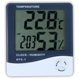 沈拓 HTC-1家用 室内数字温湿度计 电子温度计 湿度计  有闹铃