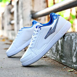 鸿星尔克男鞋运动板鞋男秋冬季男士滑板鞋时尚耐磨旅游鞋 正白/彩蓝 42