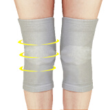 健馨（JIANXIN）护膝保暖春夏透气防寒发热护膝膝关节老寒腿男女士通用 浅灰色 XL（建议160-200斤）