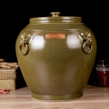 奋行陶瓷景德镇陶瓷带盖米缸米桶茶叶末油缸酒坛缸水缸50斤100斤200斤 狮耳罐200斤