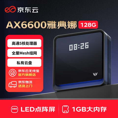 ߱AX6600ŵ128G·WIFI6ͨ5˴1GڴLEDƵMeshܼҸٴǽ 329Ԫ