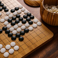 胜旅围棋楠竹圆角棋盘套装19路棋盘361颗五子棋象棋三合一露营出游