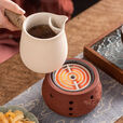 罐罐茶煮茶器紫砂电陶炉温茶炉烧水泡茶电丝加热围炉煮茶器陶瓷罐 条纹款电炉-紫泥