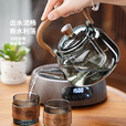 全度耐热玻璃煮茶壶木纹把提梁壶煮茶器轻奢高档电陶炉煮茶器围炉煮茶 木纹把煮茶壶竹蜻蜓 1000ml