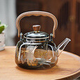 全度耐热玻璃煮茶壶木纹把提梁壶煮茶器轻奢高档电陶炉煮茶器围炉煮茶 木纹把煮茶壶竹蜻蜓 1000ml