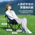 gosoo户外折叠椅露营便携式折叠凳小马扎钓鱼椅写生考研椅子野餐小凳子 卡其色-低背月亮椅-配收纳袋