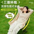 欧乐奇午休椅户外折叠椅躺椅露营椅子加高月亮椅调节便携式沙滩钓鱼野餐 【经典款中号卡其色】六层夹棉+双层舒适靠背