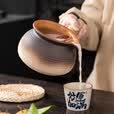 丂焅可干烧罐罐煮茶壶陶罐煮奶茶侧把壶炒茶烤奶炖梨罐围炉煮茶陶壶 罐罐茶烤奶壶【褐色福纹】