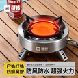 疆屿户外分体式卡式炉2025新款煮茶炉露营炊具露营野炊装备全套 钛金黑聚能卡式炉【无明火 四角支撑】送收纳袋 转接头
