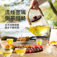 原始人围炉煮茶套装玻璃茶壶烤火炉套装室内耐高温烧水泡茶壶全套配件 1000ML透明清闲玻璃提梁壶-明火电陶炉通用
