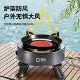 疆屿户外分体式卡式炉2025新款煮茶炉露营炊具露营野炊装备全套 钛金黑聚能卡式炉【无明火 四角支撑】送收纳袋 转接头